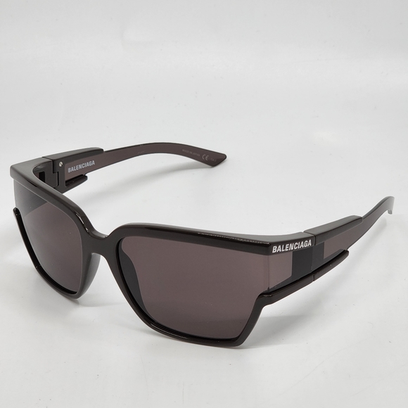 BALENCIAGA Unlimited Unisex Shield  Sunglasses Transparent  Brown - Picture 9 of 9